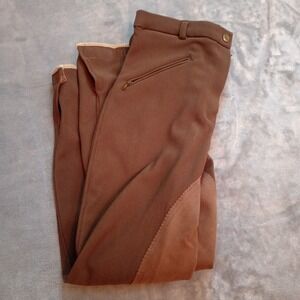 Tuffrider Ladies Ribb Full Seat Regular Equestrian Breeches Chocolate Brown 30